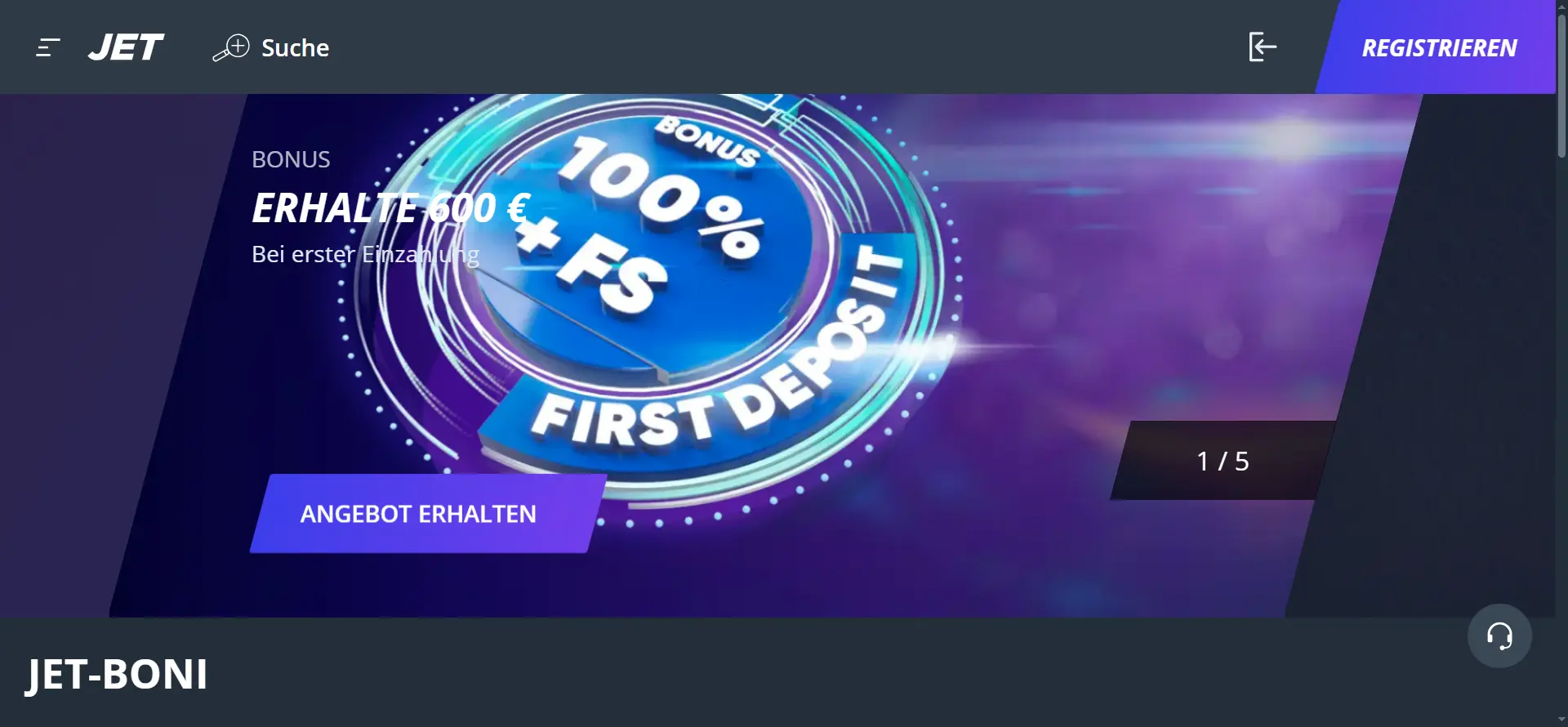 Jet-Casino-Willkommensbonus
